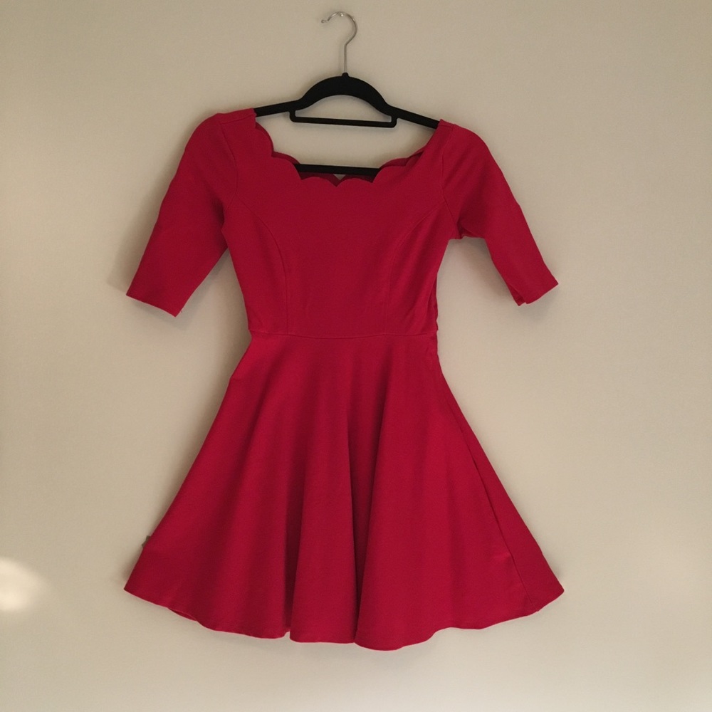 •lulu's red homecoming skater dress•